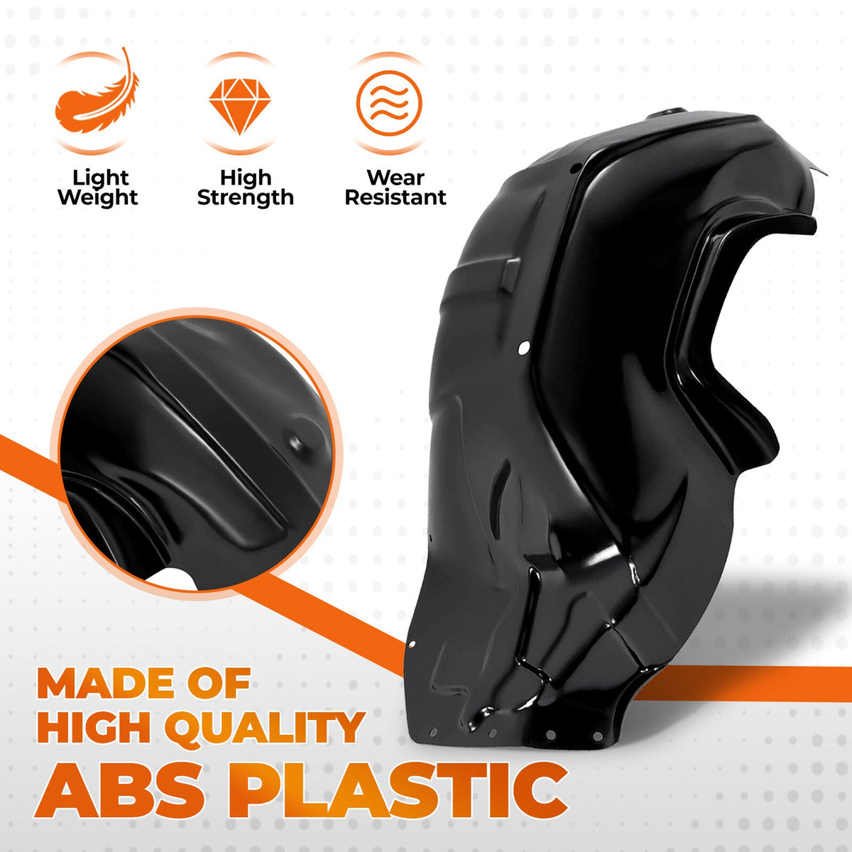 For Chevy Chevelle EL Camino Monte Carlo 1968-72 Inner Fender Plastic Right Side