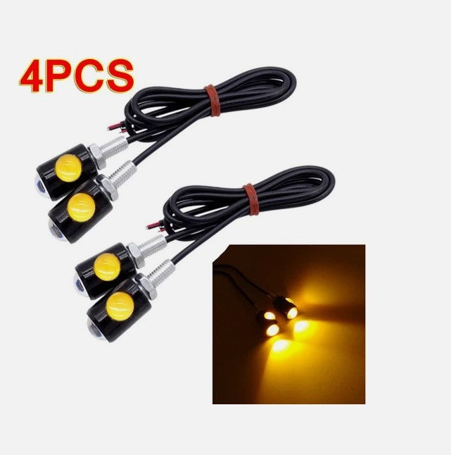 4X Universal Motorcycle Mini LED Turn Signals Indicator Amber Blinker Light Lamp
