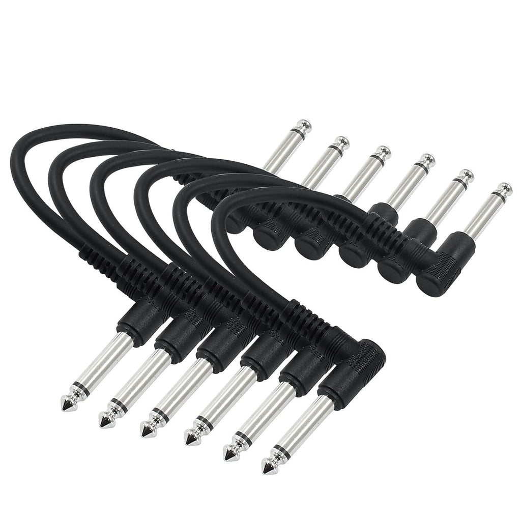 6PCS Patch Cables for Electric Guitar OFC Pedal Board Wire Cords 1/4 Right Angle