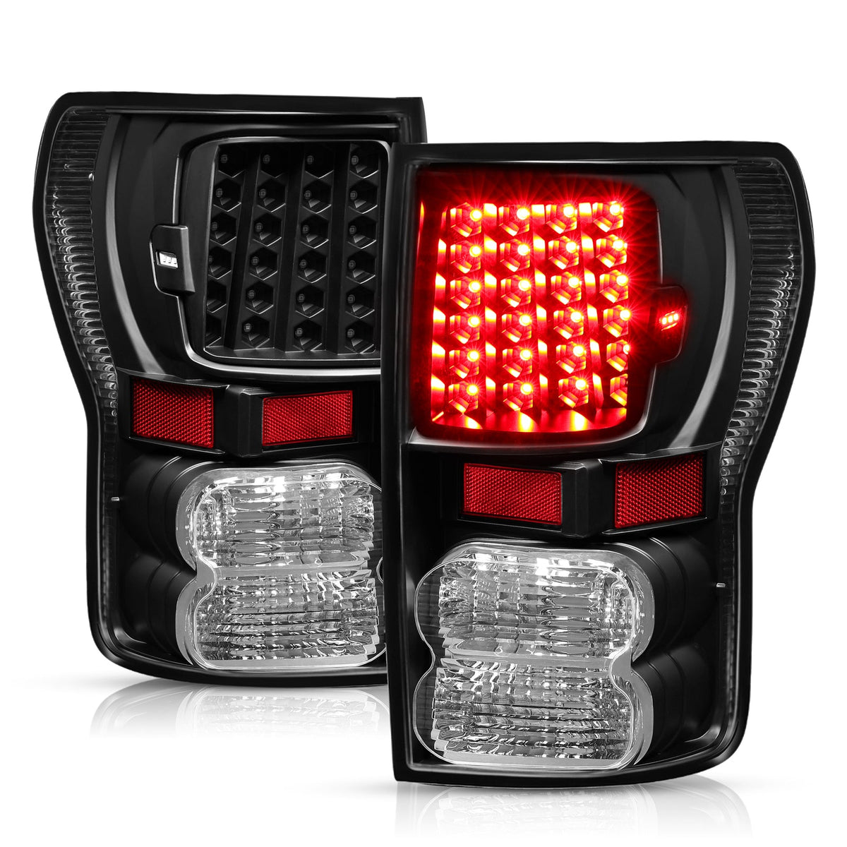 For Toyota Tundra 2007-2013 Full LED Tail Lights Lamps Left+Right Pair Set Black