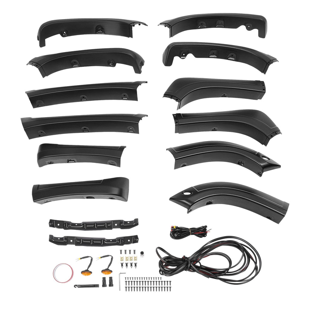 Plastic Set Of Fender Flares Black Kit Front Rear Fits Toyota Tundra 2014-2021