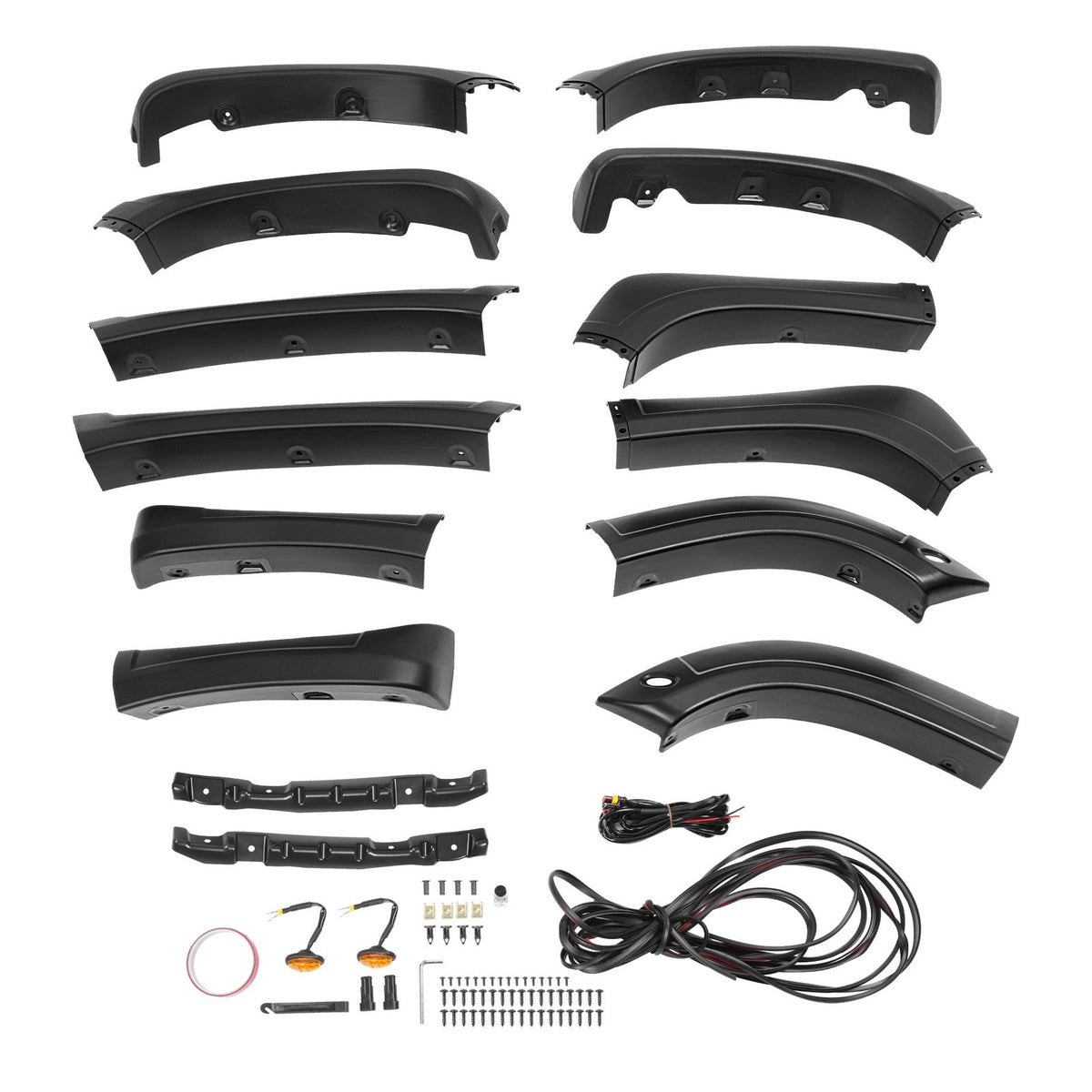 Plastic Set Of Fender Flares Black Kit Front Rear Fits Toyota Tundra 2014-2021