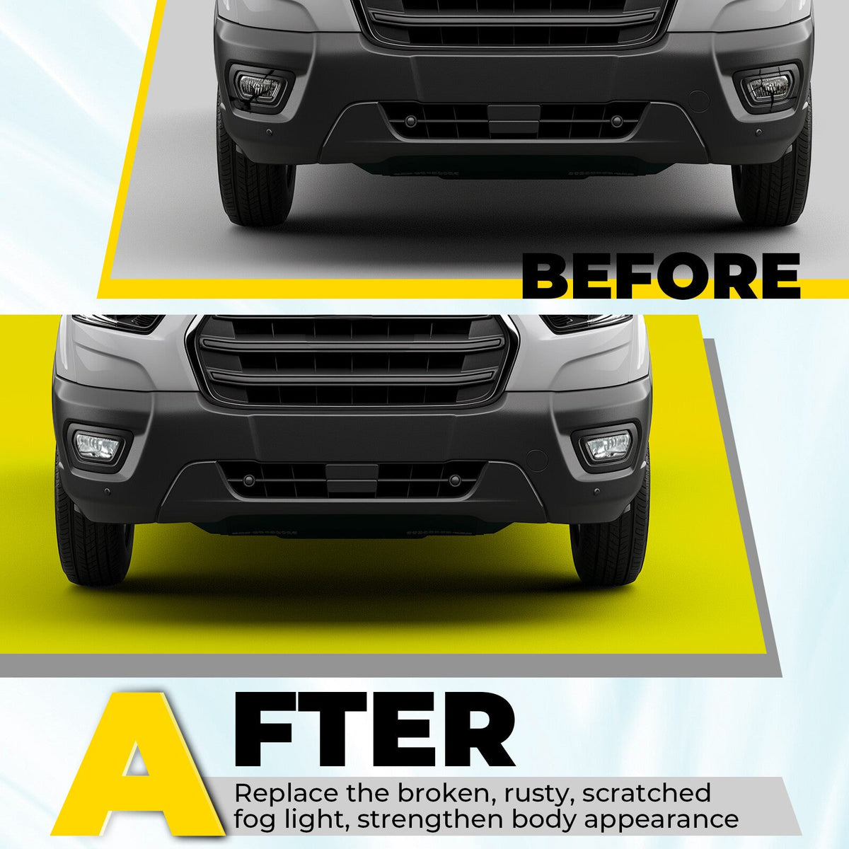 Pair For Ford Transit 2020-2026/Focus 2015-18 LH&RH Fog Lights W/Bulb Clear Lens