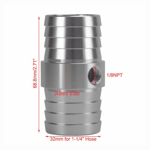 1-1/4" Hose w/ 1/8" NPT Steam Port Adapter Top Radiator LS Swap Coolant UE