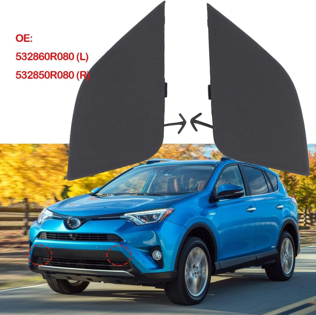 Pair Front Bumper Tow Hook Cover Eye Cap For Toyota RAV4 2016-2018 Left Right