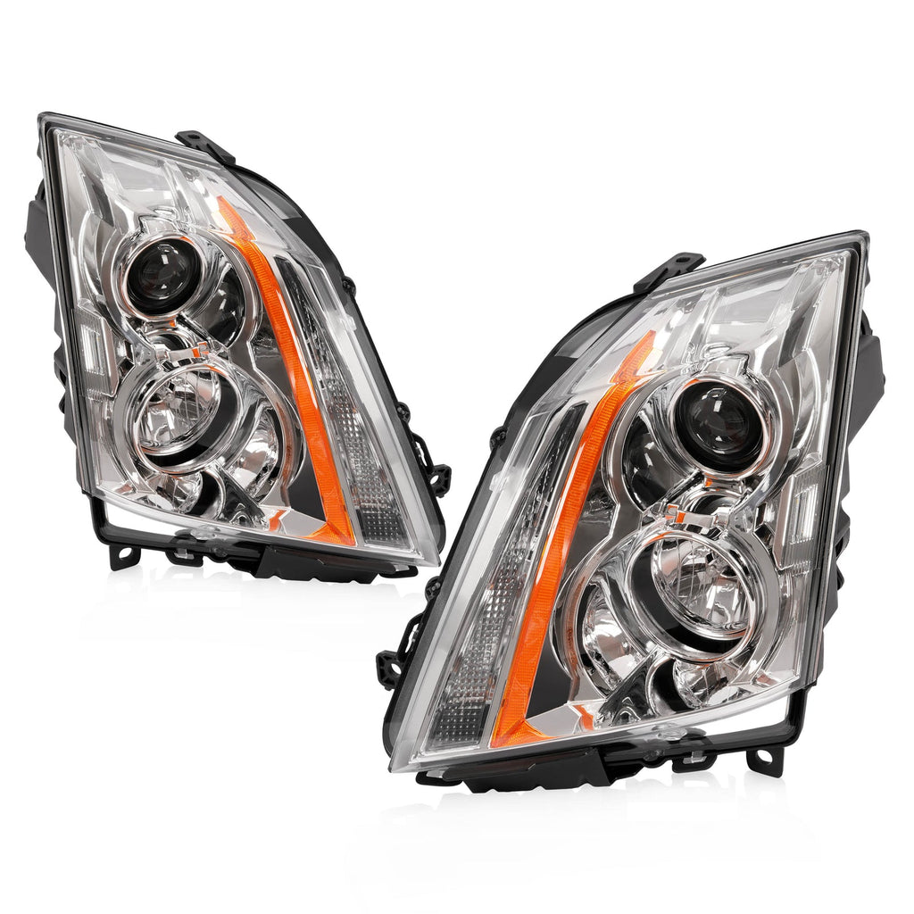 Projector Halogen Pair Headlight For Cadillac CTS CT-S 2008-15 Left Right W/Bulb