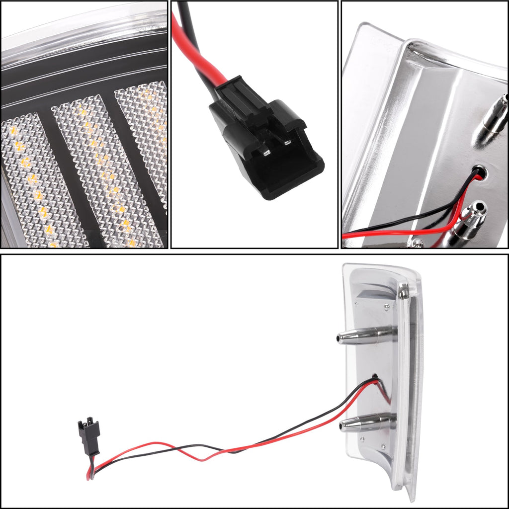 Full LED 4PCS Clear Corner Side Marker Lights For Chevy C/K 1500 2500 1994-99