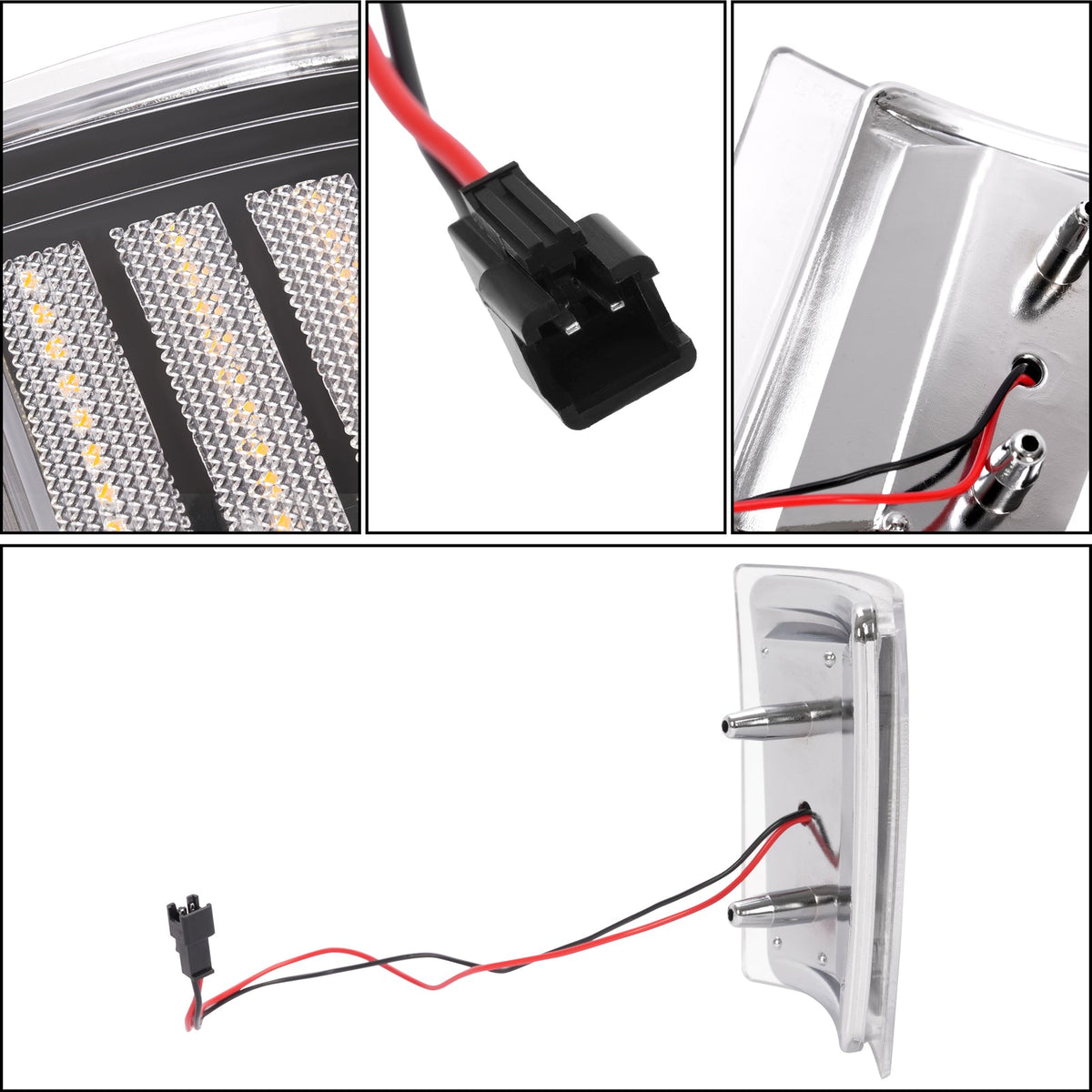 Full LED 4PCS Clear Corner Side Marker Lights For Chevy C/K 1500 2500 1994-99