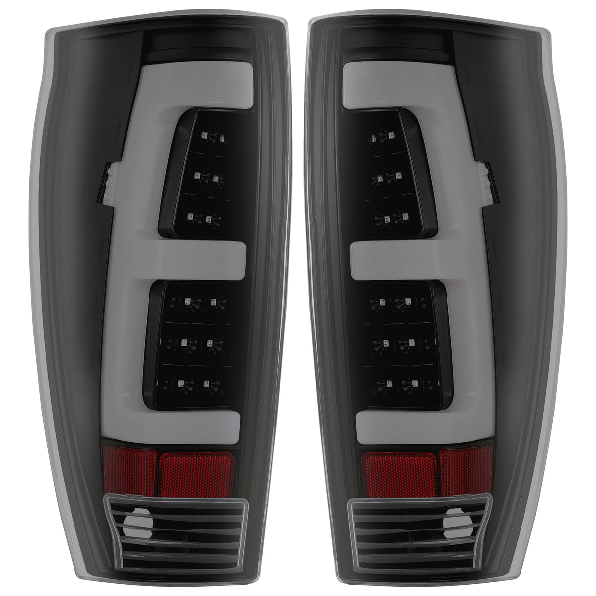 Black Smoke For 02-06 Chevy Avalanche 1500 2500 LED Tube Tail Lights Brake Lamps