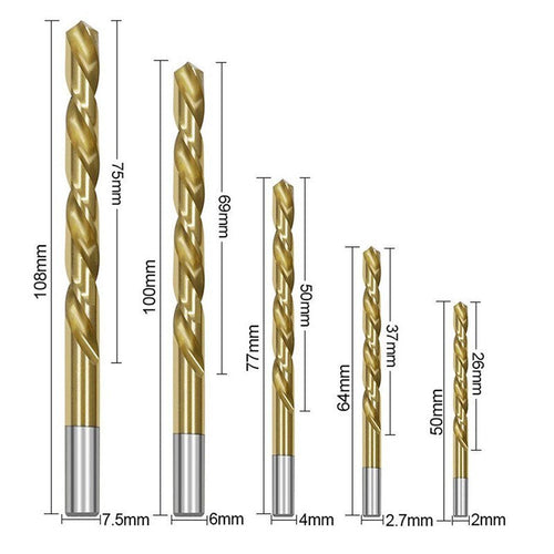 10Pcs Screw Extractor Set Remove Broken Bolts Fasteners Easy Out Drill Bit Kit