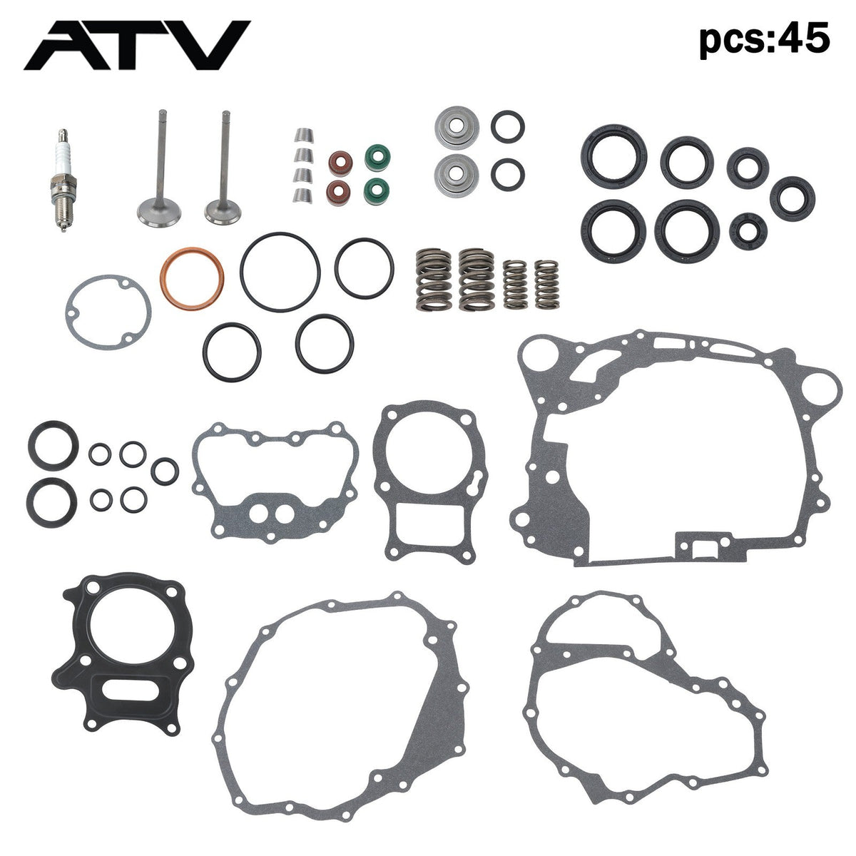 Intake&Exhaust Valve Seals Cylinder Head Overhaul Kit For Honda Recon250 2x4