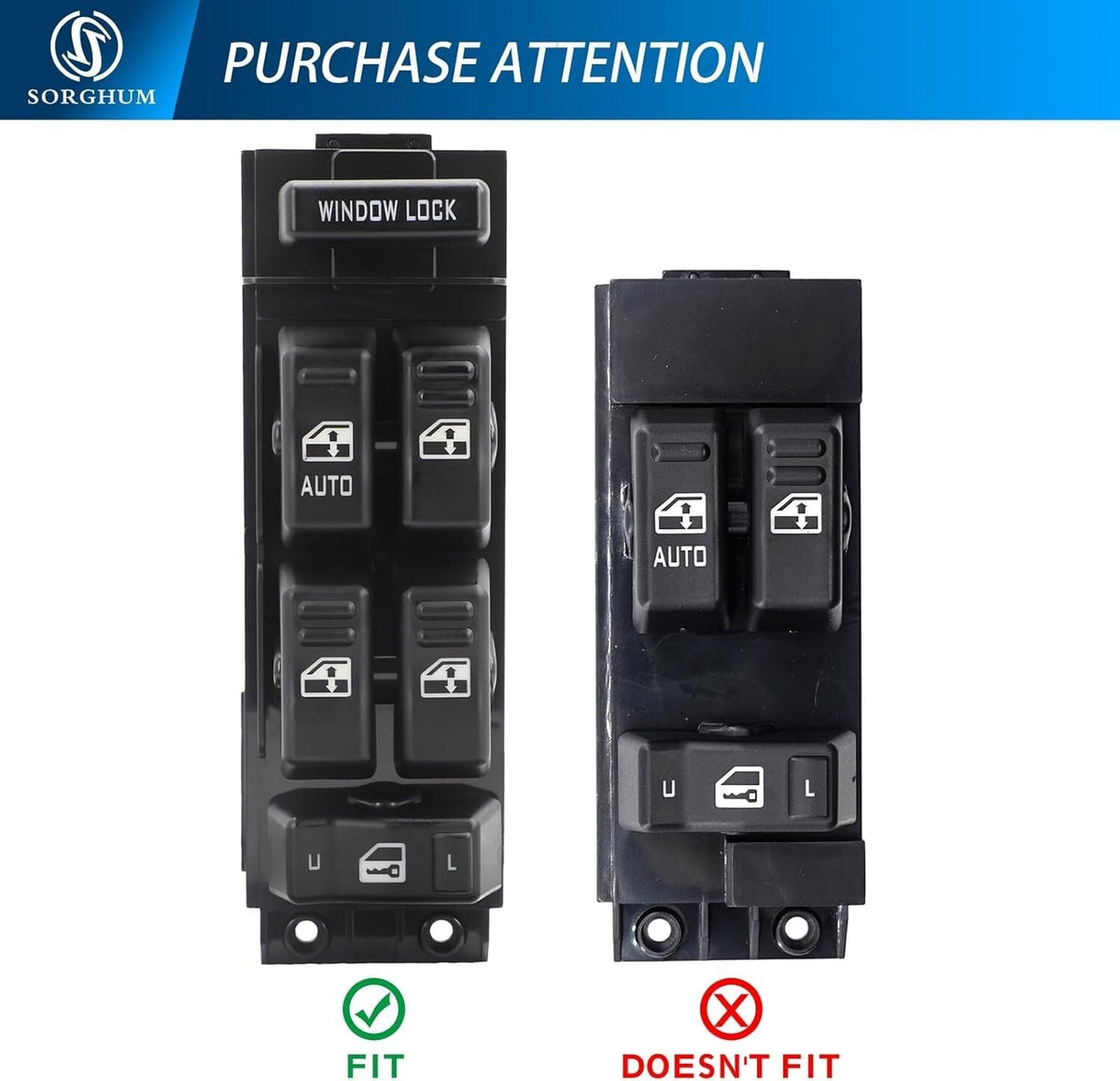 Black Electric Window Master Switch For Tahoe Yukon Suburban Avalanche 15062650