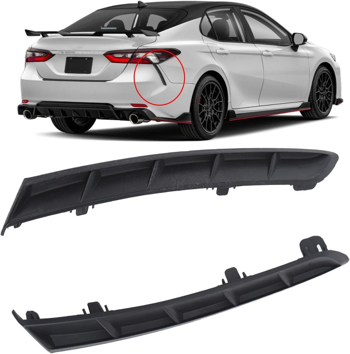 2Pcs FOR 2018 - 2023 TOYOTA CAMRY REAR SIDE BUMPER EXTENSION TRIM MOLDING LH &RH
