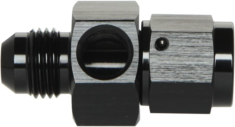 6AN Male to 6AN Female Fitting With 1/8NPT Gauge Port Hose Adapter Fuel Pressure