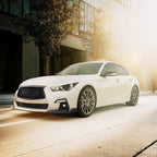 Fits Infiniti Q50 Sport 18-24 Gloss Black PP 3PC Front Bumper Lip Chin Splitter