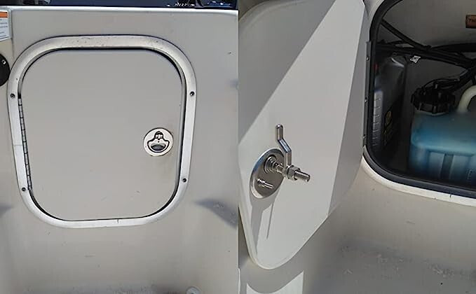 Boat Cam Latch, 316 Stainless Steel Marine Hatch Pull with Back Plate, Screws