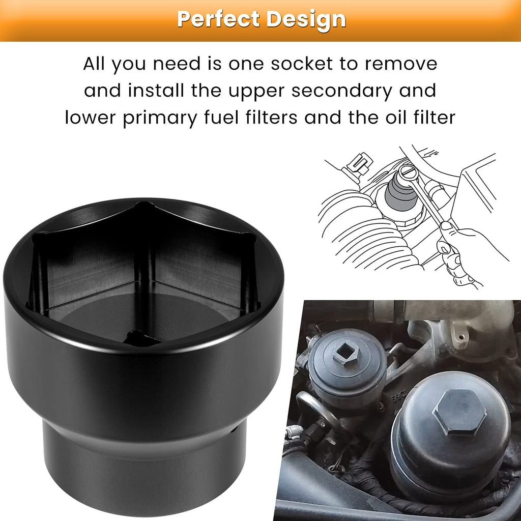 Oil Filter Socket 24mm / 36mm for 2003-2010 Ford 6.0L / 6.4L Powerstroke Diesel