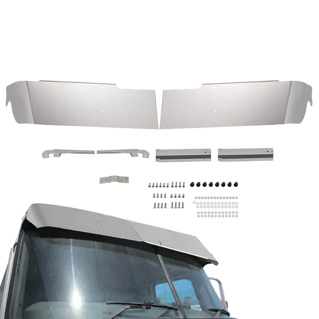 11" Stainless Steel Drop Sunvisor Flat Windshield Fit Mack CH CX Granite Vision