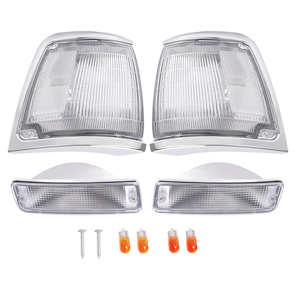 Clear Corner Lights + Bumper Signal Lights For 1992-1995 Toyota Pickup 2WD