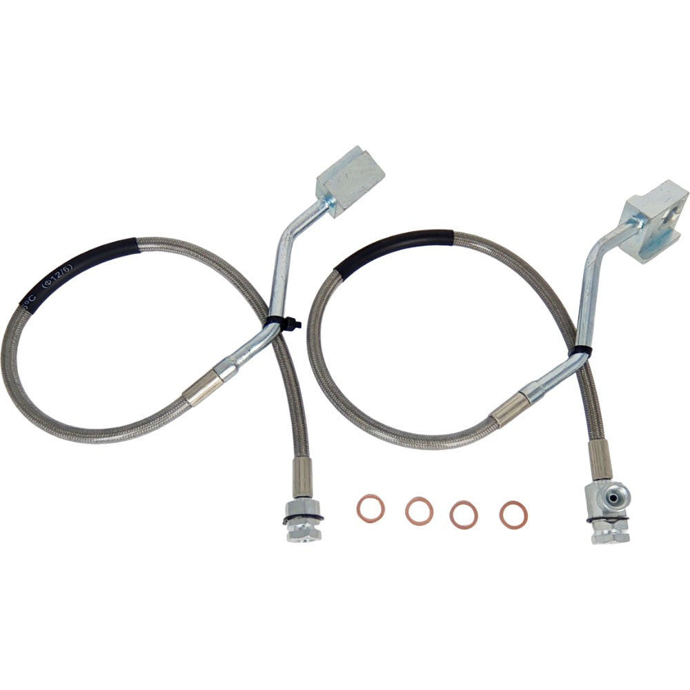 2X Front Extended Stainless Steel Brake Line 89310S Fit Ford Bronco F-150 4WD