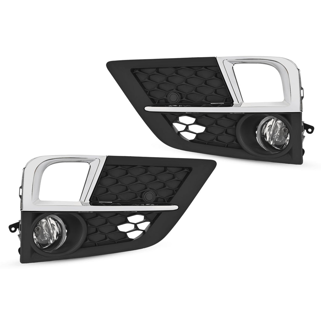 For Honda Odyssey 2018-2020 Bumper Fog Lights Lamps & Bezel Set W/Chrome Trim