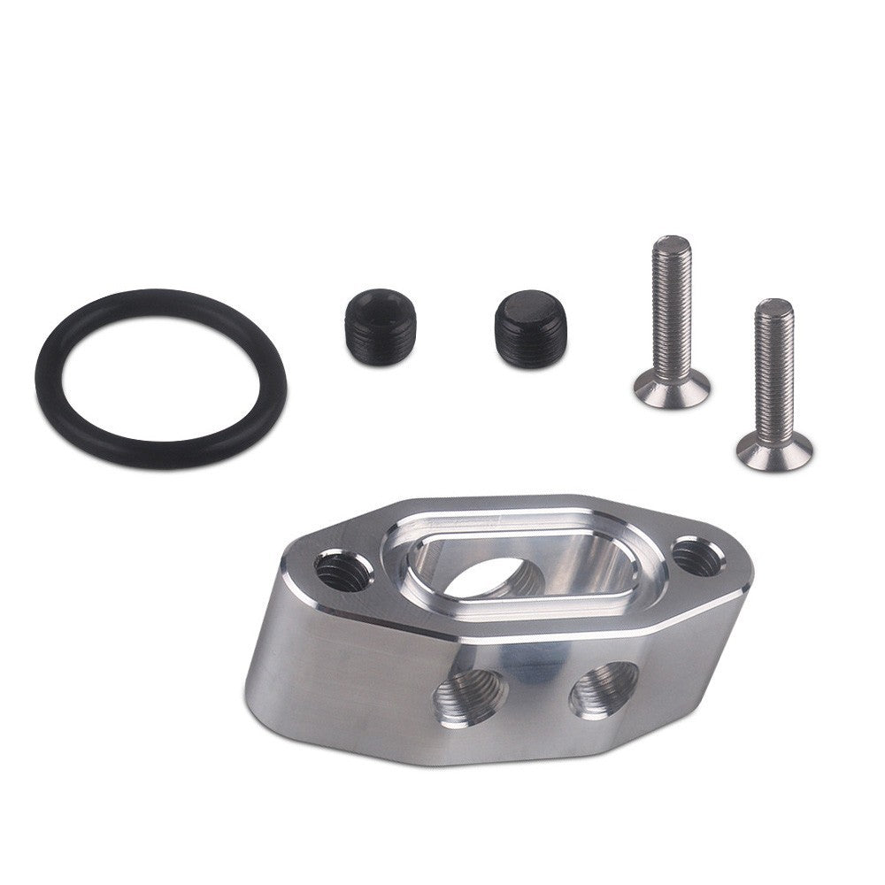FOR LS TWIN TURBO DUAL 90 degree 1/8" NPT OIL FEED LINE ADAPTER PLATE LS1