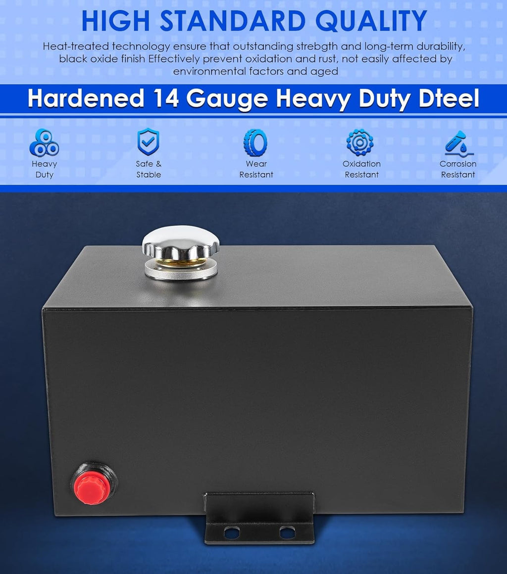 5 Gallon 14 Gauge Steel Hydraulic Fluid Reservoir Tank with Breather Cap