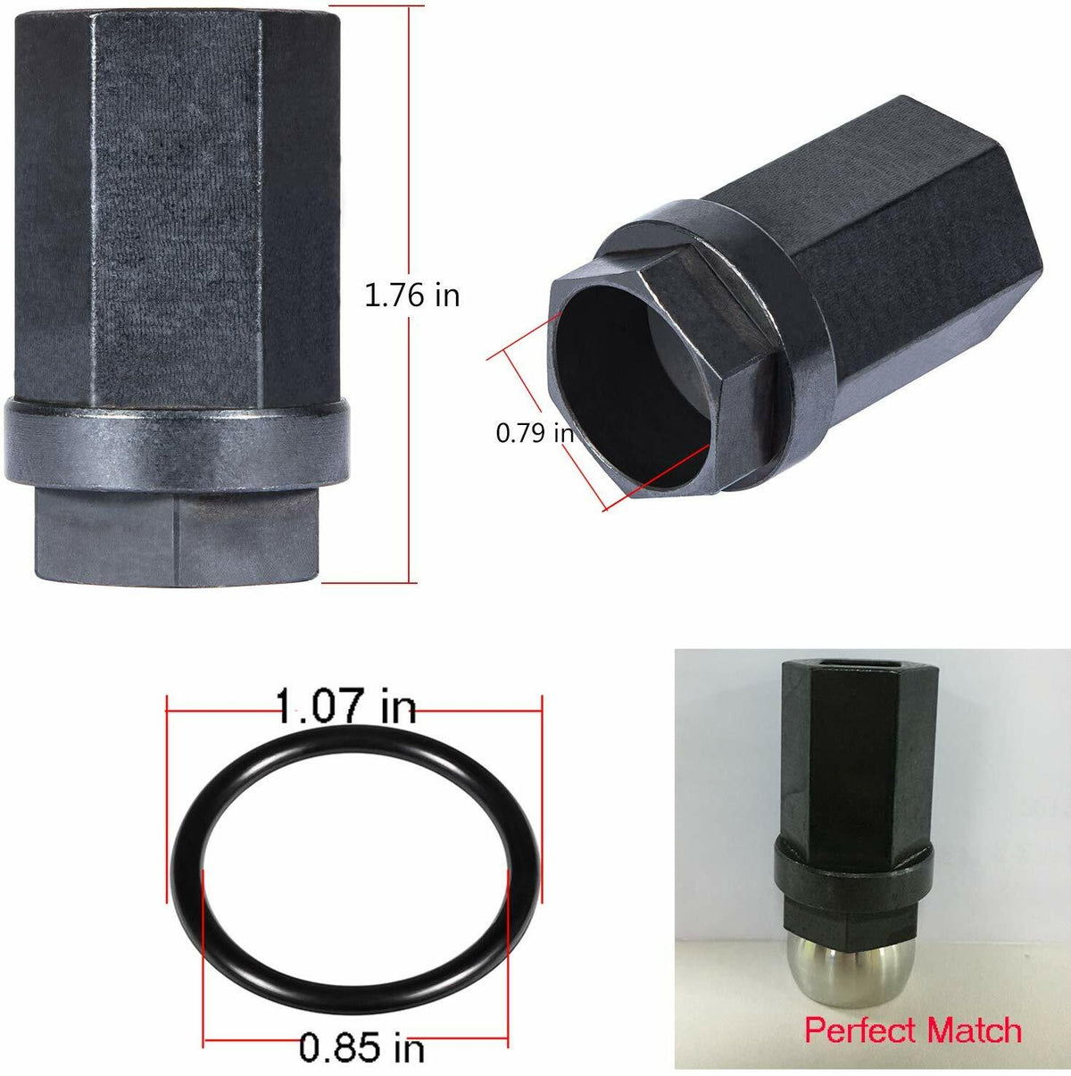Oil Rail Ball Tube Socket Tool & O-Ring & Injector Seal Kit for 6.0L Ford 03-07