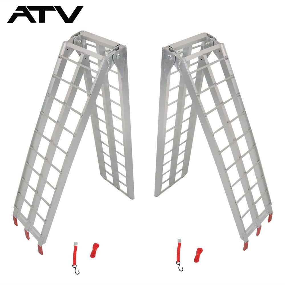 Fit For Pickup Trucks Bed 2 × Aluminum Ramp 1500 LBS Foldable Loading Ramps