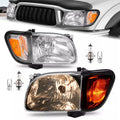 For 2001 2002 2003 2004 Toyota Tacoma White Headlights & Black Corner Light 4Pcs