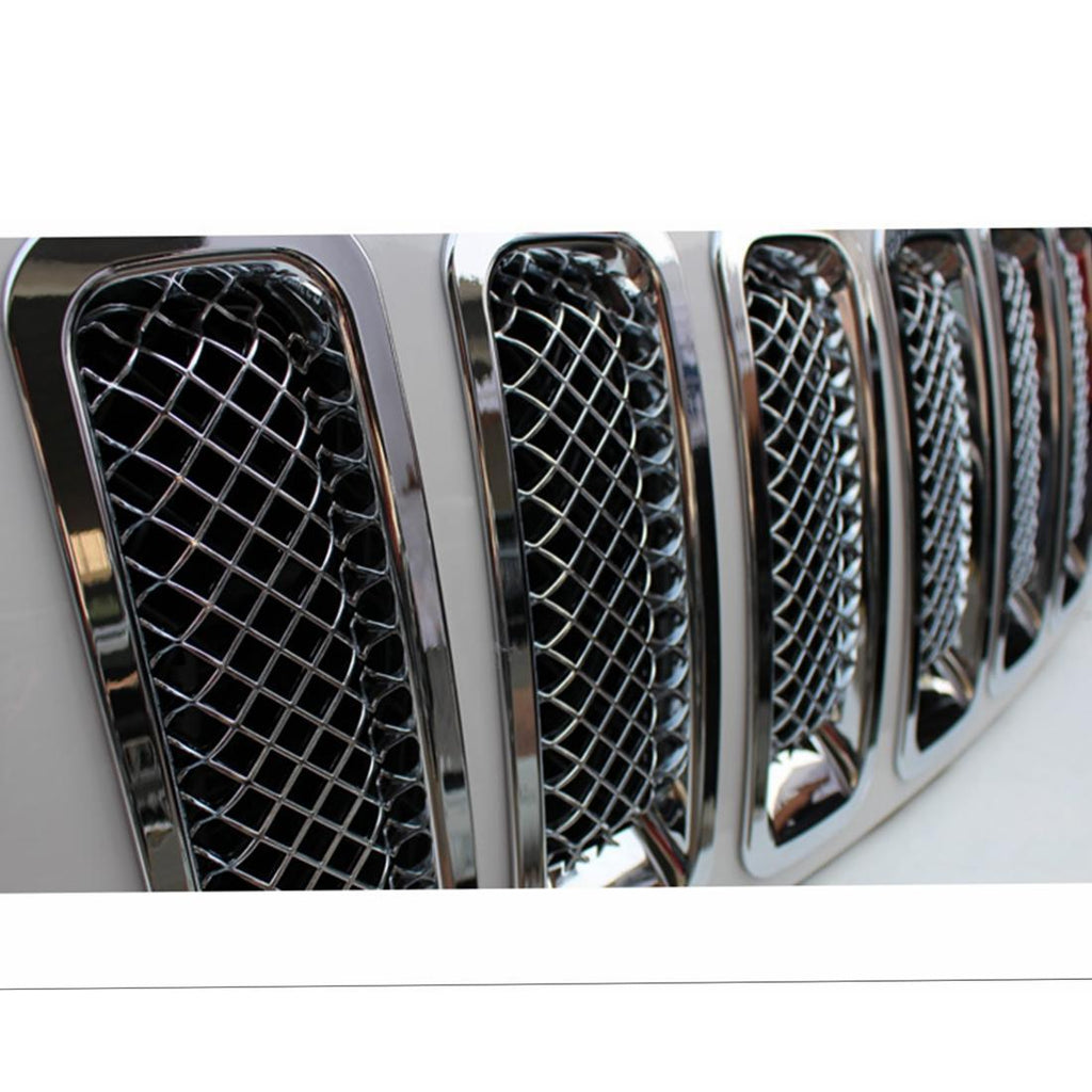 Black Front Mesh Grill Grille Insert Cover for Jeep Patriot 2011-2017  (7 PCS)