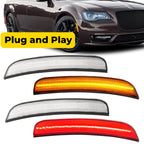 4 x Clear LED Front & Rear Side Marker Lights Lamp For Chrysler 300 2015-2023