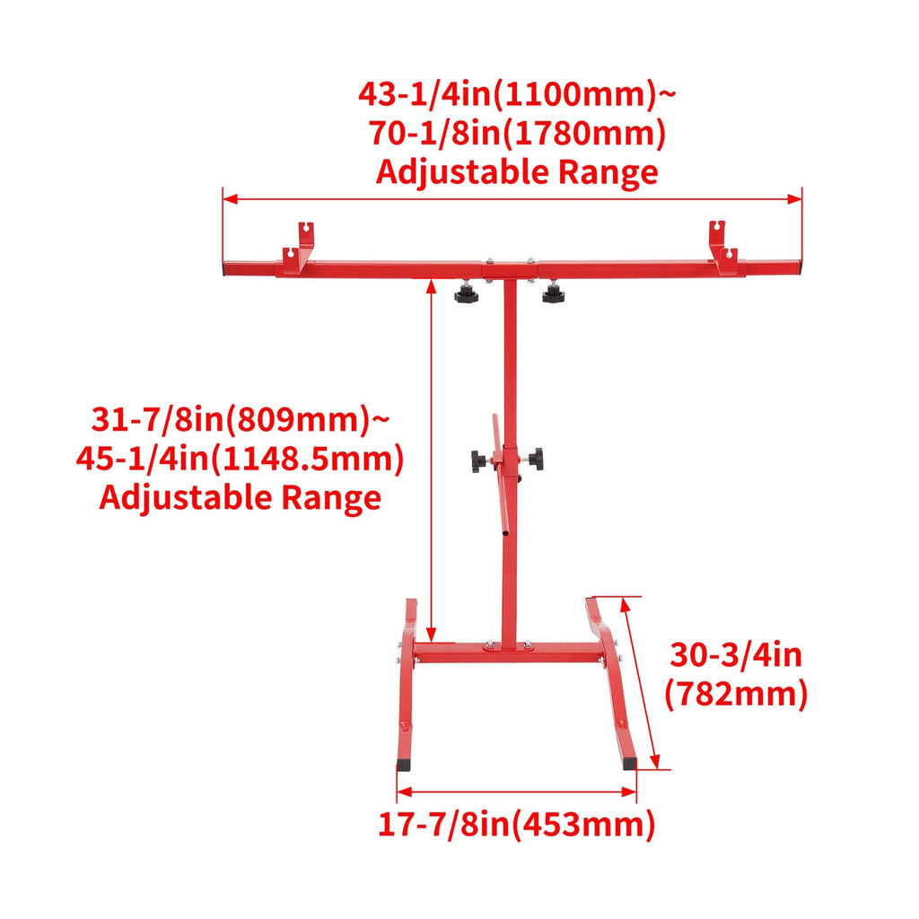 Adjustable T-Bar Spray Painting Stand for Bumpers Fenders Auto Body Repair Tool