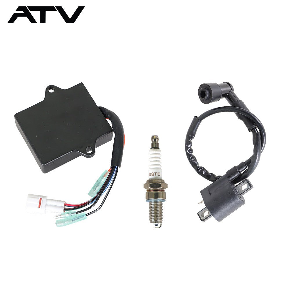 New Ignition Coil CDI Spark Plug For Yamaha Badger Grizzly Raptor YFM 80