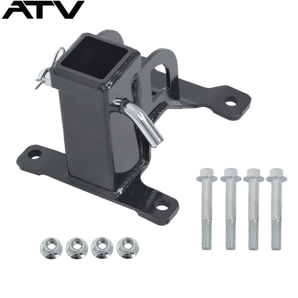 Black UTV 2'' Rear Receiver Tow Hitch For Polaris RZR PRO XP 4 years 2020+ Steel