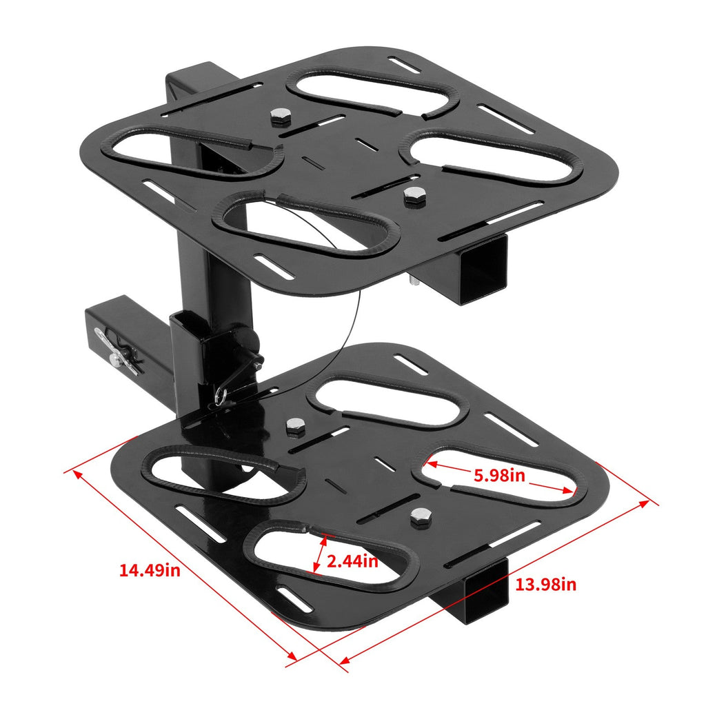 Folding Hitch-Mounted Ski Snowboard Rack 2" Receiver Holds 4 Pairs of Skis