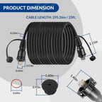 25FT Marine Network Cable for Garmin 010-10550-00, Durable RJ45 Ethernet Cord