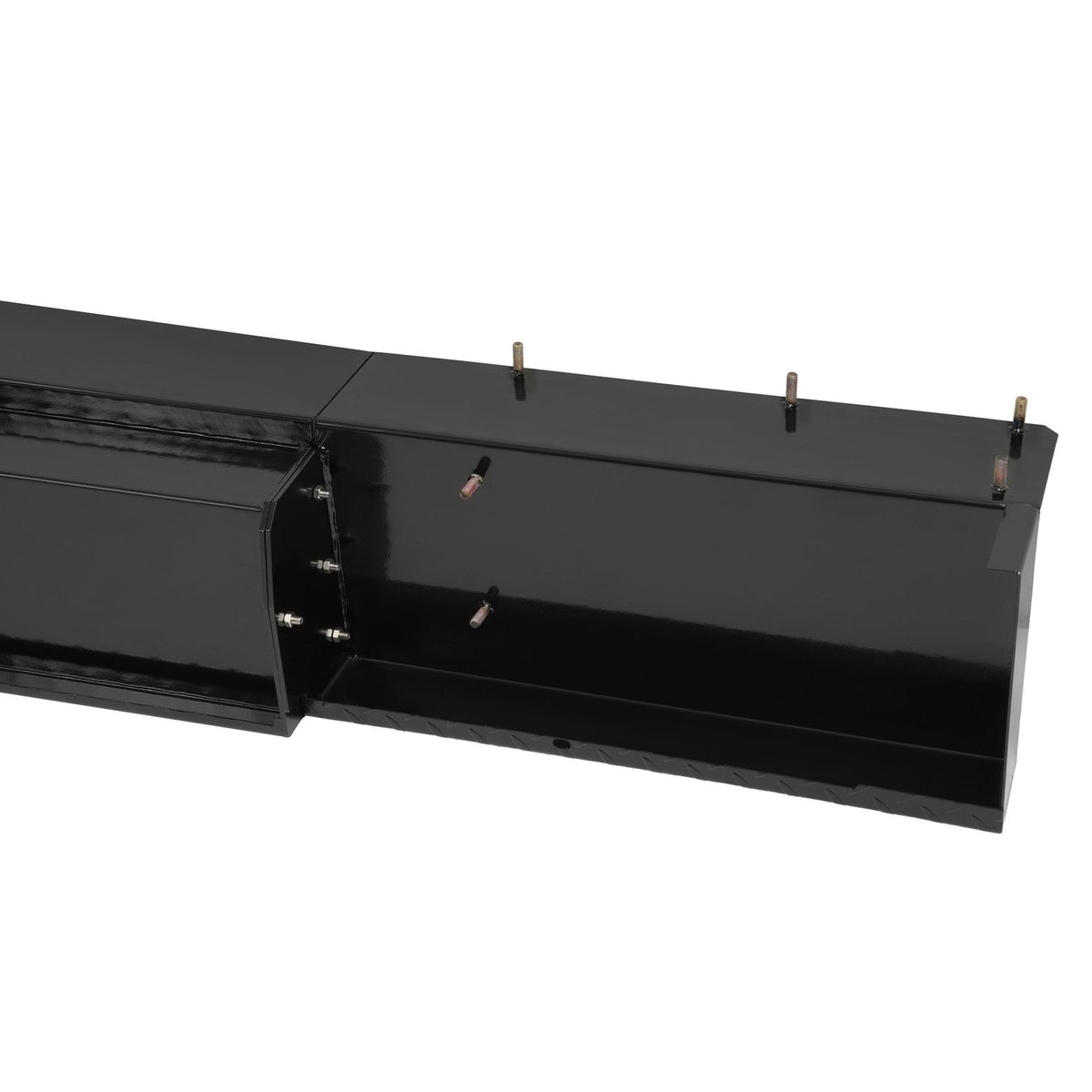 For Enclosed Utility Body 83" Rear Step Bumper Black Universal Screw-On