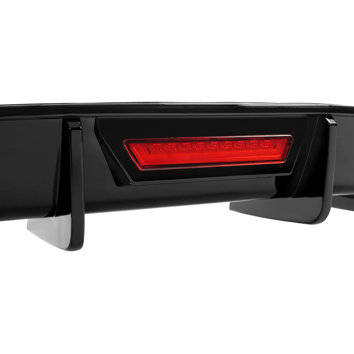 Rear Bumper Diffuser W/ Led Brake Light Gloss Black For 2021-23 Hyundai Elantra