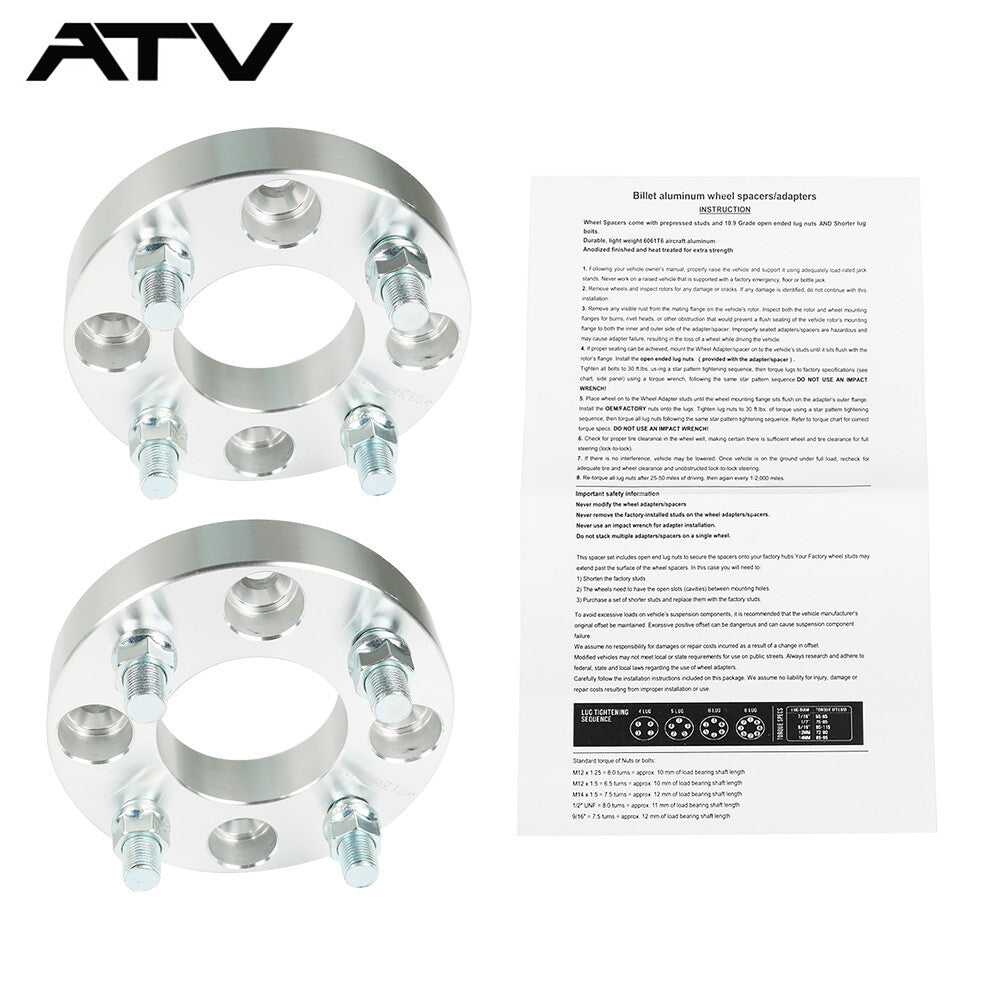 1" Wheel Spacers 4x4 4x101.6mm 1/2"x20 Studs For Golf Cart  GO Club Car ×2