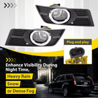 Pair Fog Lights w/Bezel Bumper Lamp Cover For Cadillac SRX 2010 - 2016 2015
