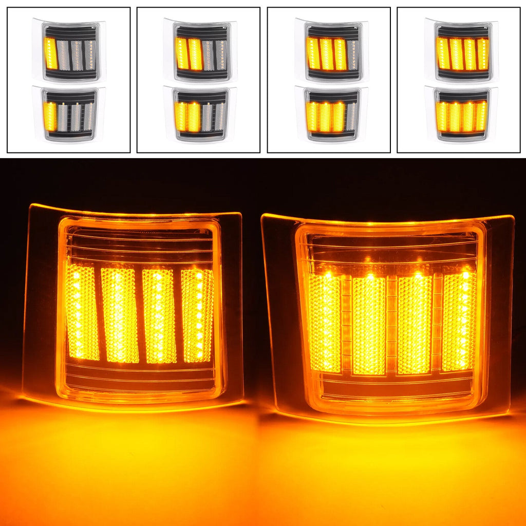 Full LED 4PCS Clear Corner Side Marker Lights For Chevy C/K 1500 2500 1994-99
