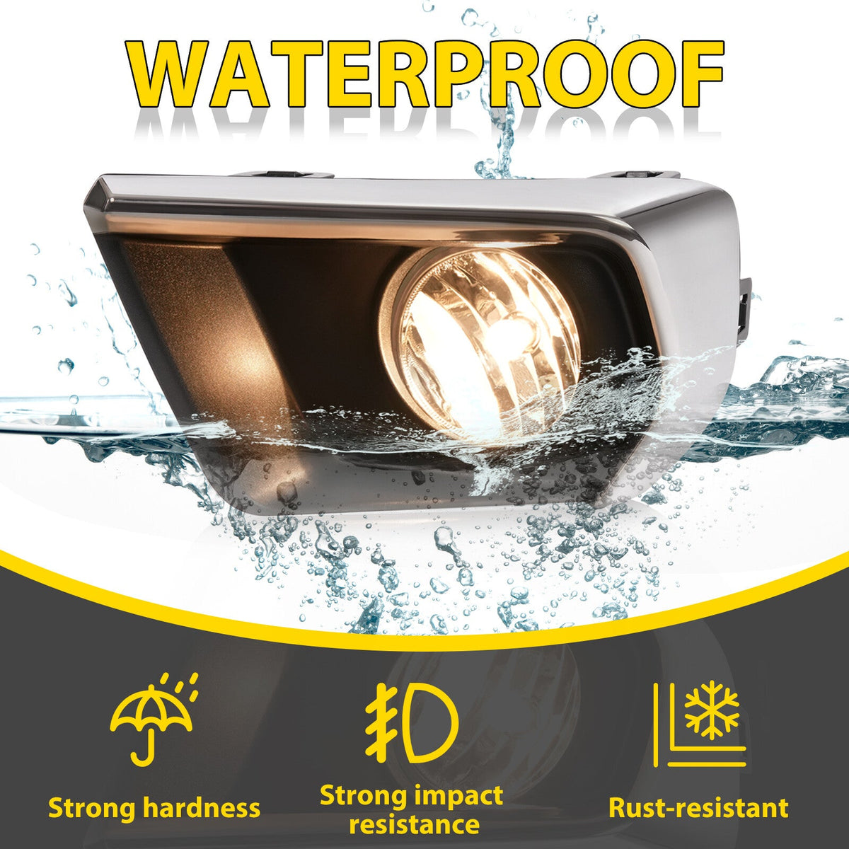 For Chevrolet Colorado 2021-2022 Clear Fog Lights w/ Chrome Bezel Wires Switch