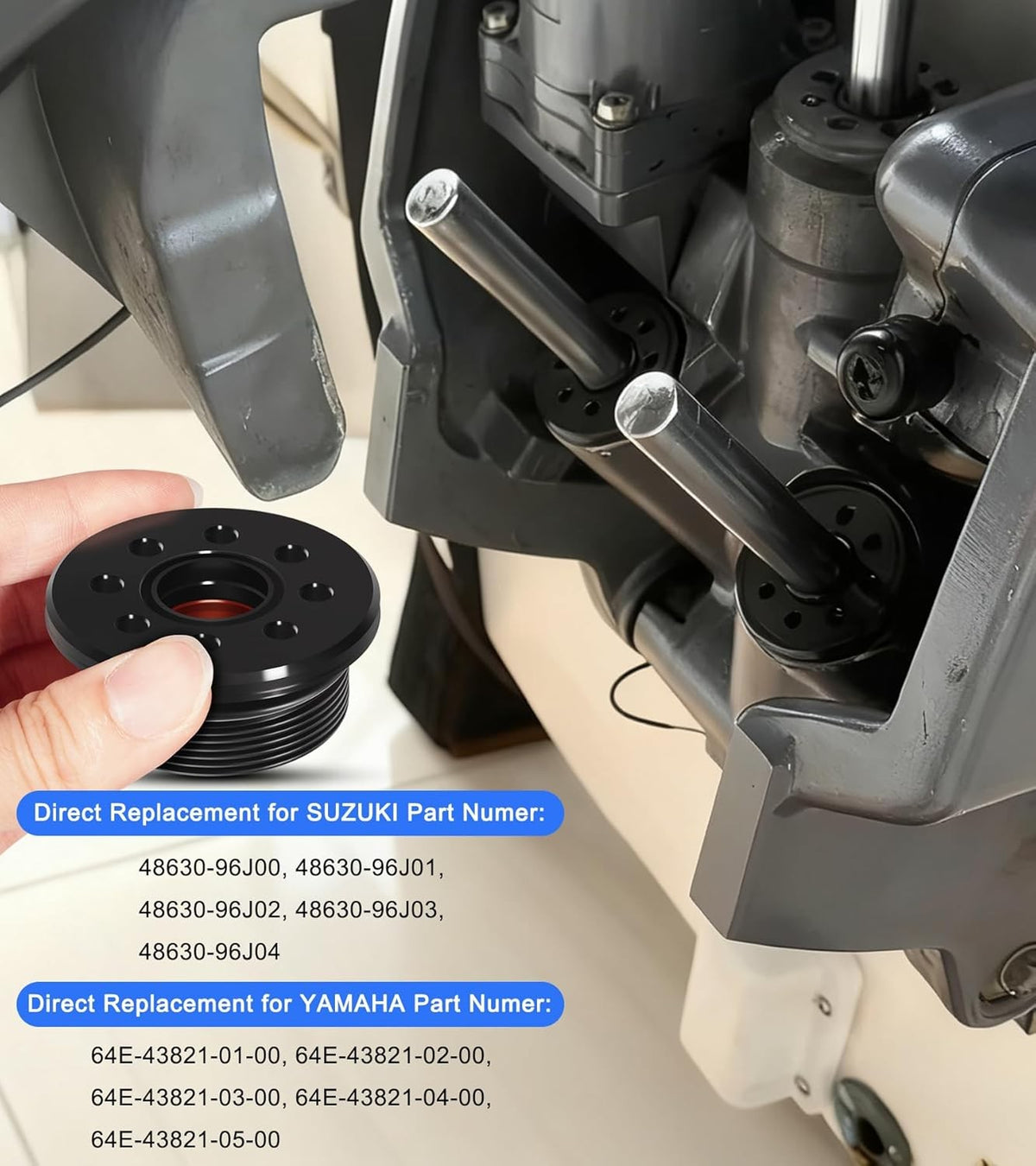 2PC 64E-43821-01-00 Screw Trim Cap Cylinder W/Seal For Yamaha 115-250HP Outboard