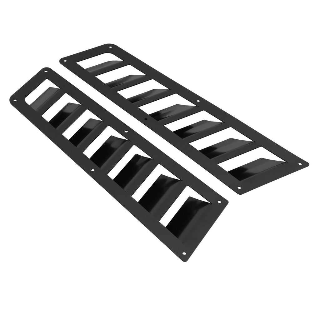 Universal Car Parts Hood Louver Vent Scoop Panel Set Hood Cooling Kit Black