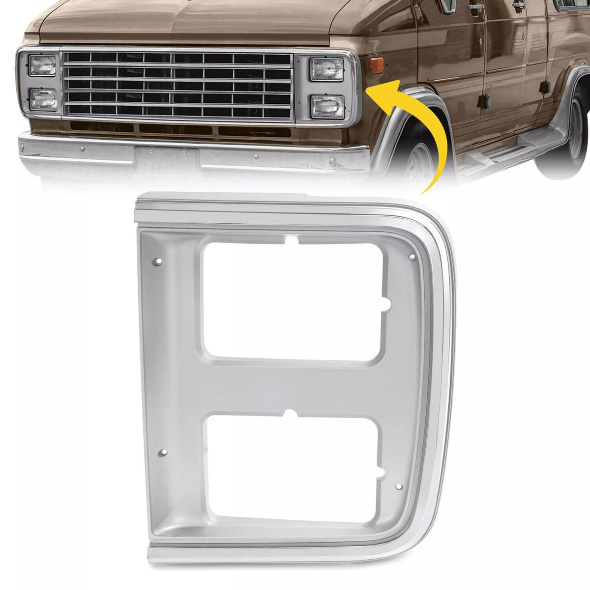 Driver Side Headlight Door Bezel For GMC G3500 P3500 Chevrolet G10 G20 1985-1991