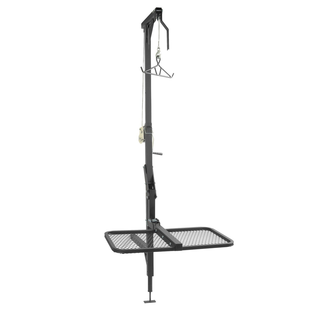 400lbs 360° Swivel Hitch Mount Deer Hanger Game Hoist w/ Lifting System Platform