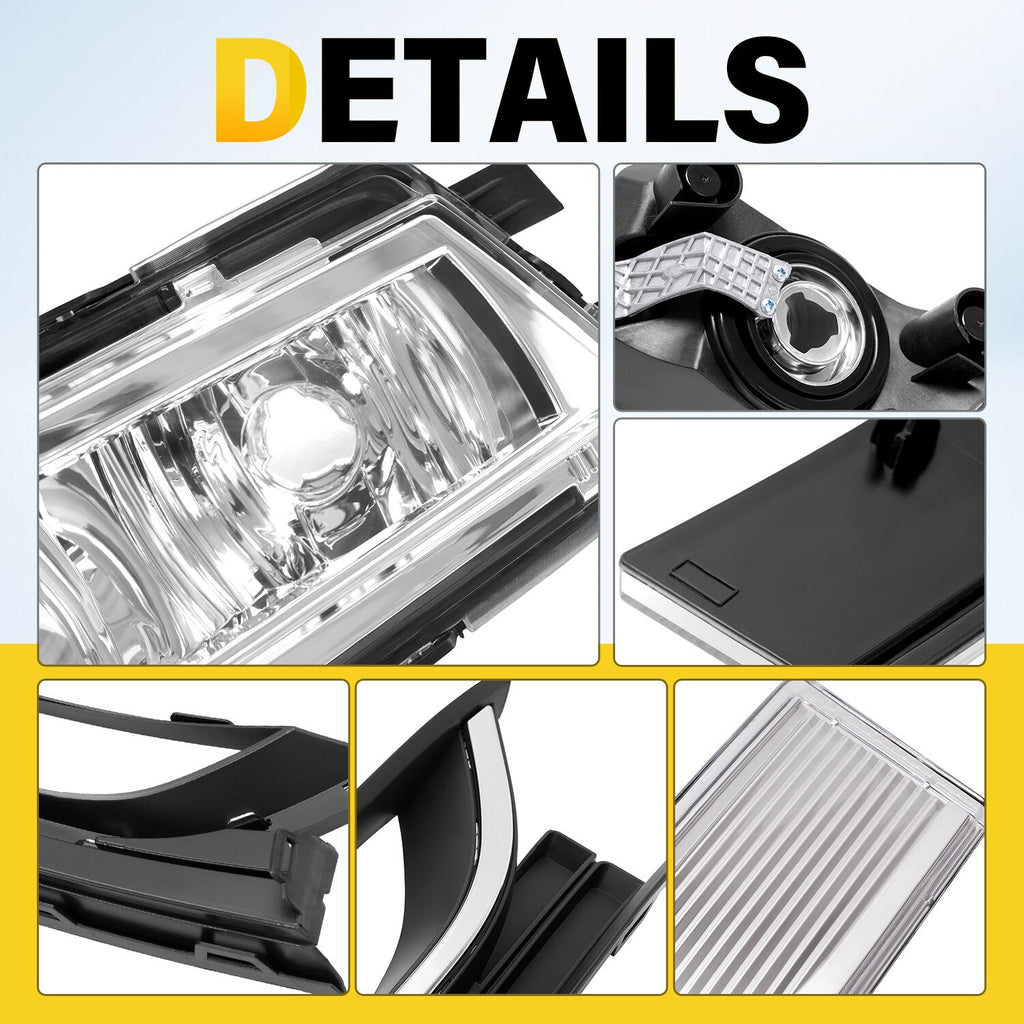 For VW Passat 2012-2015 Front Bumper Fog Lights Corner Lamp & Lower Grille 7PC
