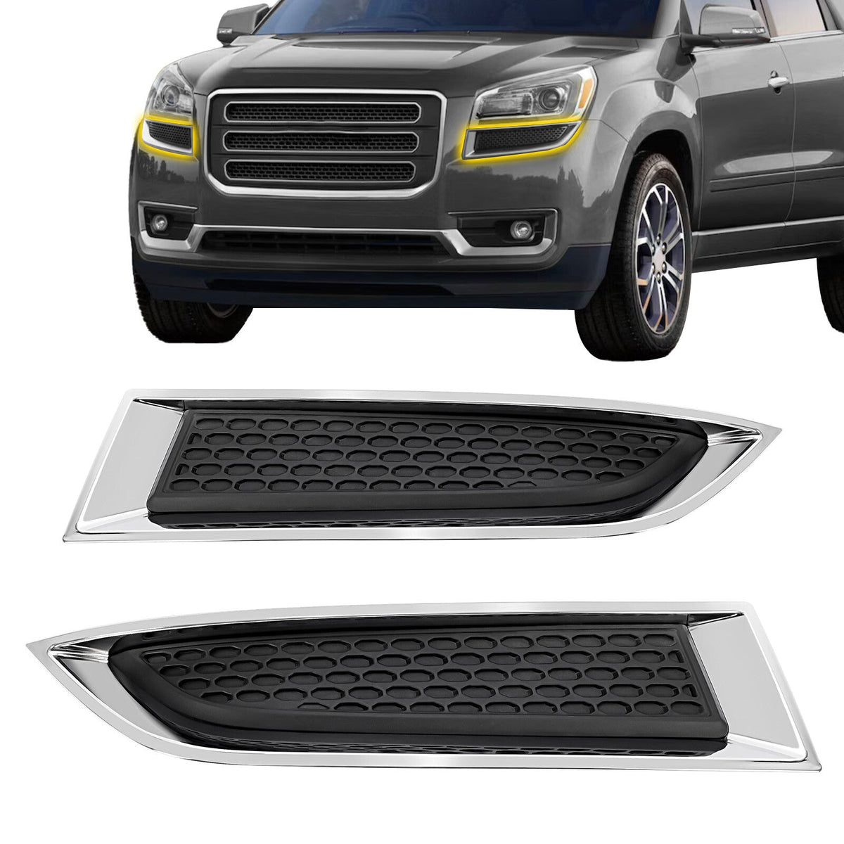 Headlight Cover Trim Set For 2013-2017 GMC Acadia Molding #20982400 20982401