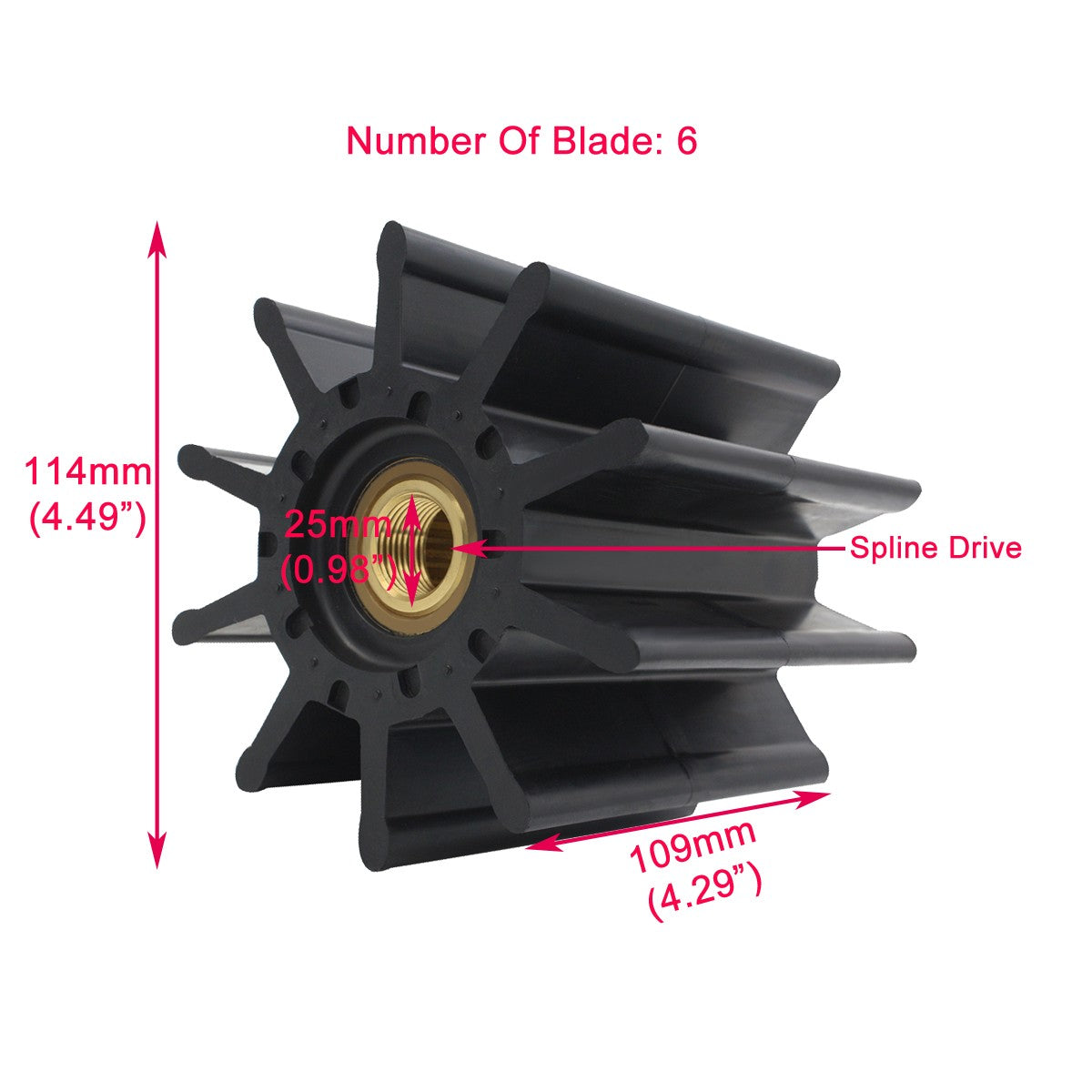 Caterpillar CAT 3412 C32 Marine Engine Water Pump Impeller 1539123